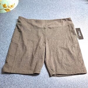Bebe Sport Plus Biker Short, Charcoal Grey, Size 3X, Style#BP1198B, NWT